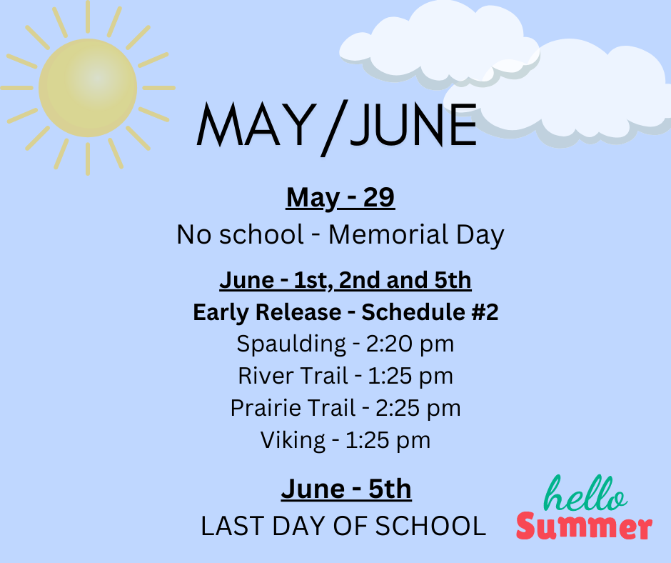 end of the school year schedule 